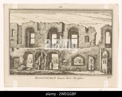 Vista delle rovine interne del monastero di Koningsveld, 1573, Abraham Rademaker, 1725 - 1803 stampa Vista di una parte delle rovine interne del monastero di Koningsveld vicino a Delft, distrutto nel 1572, nella situazione intorno al 1573. In primo piano due spettatori. incisione/incisione di carta rovina di chiesa, monastero, ecc.. Monastero di Koningsveld Foto Stock