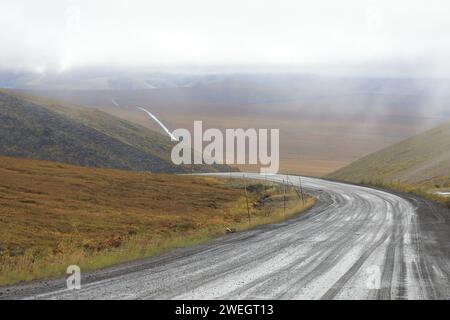 Fango e nebbia nello Yukon Foto Stock