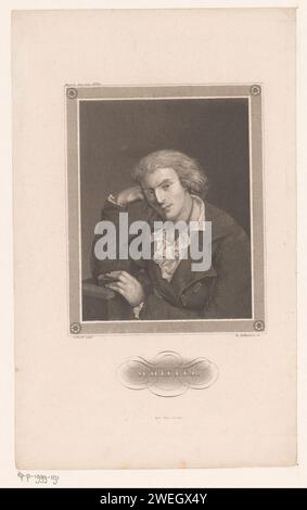 Ritratto van Friedrich von Schiller, 1840 - 1855 stampa carta acciaio incisione persone storiche. scrittore, poeta, autore Foto Stock