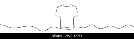 Disegno continuo modificabile della camicia. Uno sfondo del disegno di una linea. Illustrazione vettoriale. Icona della camicia in un unico stile. Illustrazione Vettoriale