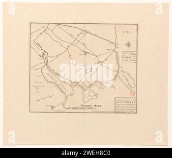 Mappa di Assendelft con Dike Breaks, 1717, Anonymous, After Tys Claasz., 1718 Stampa Mappa di Assendelft su cui le violazioni della diga sono causate dall'inondazione natalizia del 1717. In fondo al centro una ciotola: Scala di 800 aste, o gruppo di mezz'ora. A destra una legenda A-C, sotto il titolo. cartine per incisione/incisione su carta delle città. tempesta. dike-break Foto Stock