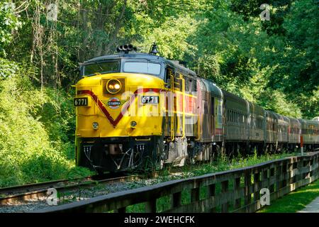 Locomotive diesel MLW/ALCOA FPA-14 numero CVSR 6771. Organizzato come evento speciale sulla Cuyahoga Valley Scenic Railroad. Cuyahoga Valley National Park, Foto Stock