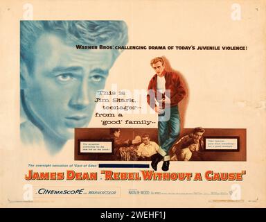 1950s Vintage Film poster - Rebel Without a cause (Warner Bros., 1955). James Dean Foto Stock