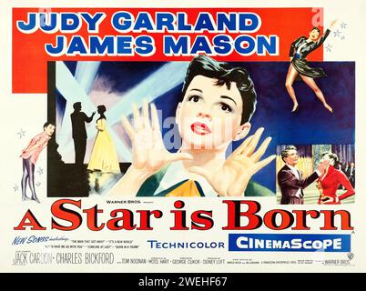 Vecchio poster del film - A Star Is Born (Warner Brothers, 1954) Judy Garland e James Mason Foto Stock