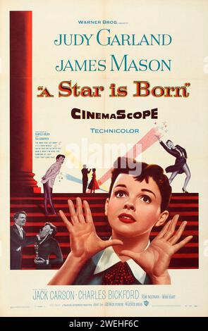Poster di un vecchio film. Nasce a Star (Warner Brothers, 1954) Judy Garland e James Mason Foto Stock