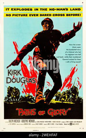 Poster teatrale per l'uscita americana del film del 1957 Paths of Glory Foto Stock