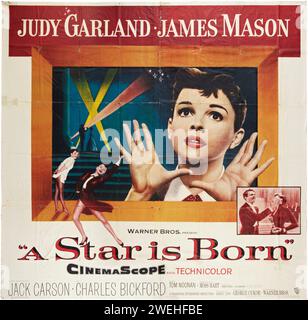 Poster di film d'epoca - A Star Is Born (Warner Brothers, 1954) Judy Garland e James Mason Foto Stock