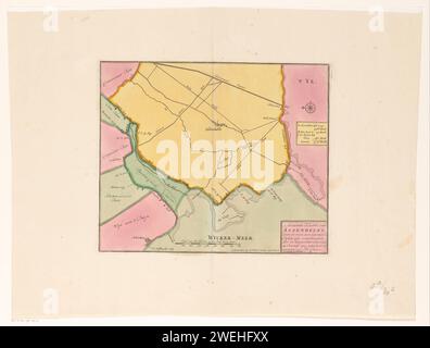 Mappa di Assendelft con Dike Breaks, 1717, Anonymous, After Tys Claasz., 1718 Stampa Mappa di Assendelft su cui le violazioni della diga sono causate dall'inondazione natalizia del 1717. In fondo al centro una ciotola: Scala di 800 aste, o gruppo di mezz'ora. A destra una legenda A-C, sotto il titolo. cartine per incisione/incisione su carta delle città. tempesta. dike-break Foto Stock