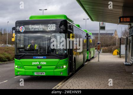 Autobus Enderby Park and Ride, Leicester, Regno Unito. Foto Stock