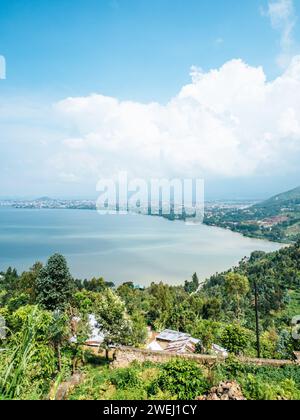 Gisenyi, una città sulla riva nord del lago Kivu, nel distretto di Rubavu del Ruanda nordoccidentale. Foto Stock