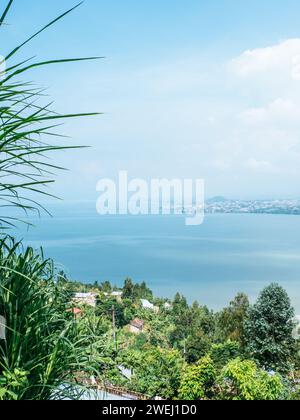 Gisenyi, una città sulla riva nord del lago Kivu, nel distretto di Rubavu del Ruanda nordoccidentale. Foto Stock
