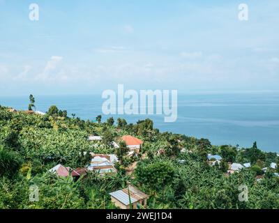 Gisenyi, una città sulla riva nord del lago Kivu, nel distretto di Rubavu del Ruanda nordoccidentale. Foto Stock