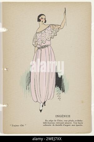 Deshabilles sempre chic, inverno 1921-1922: Ingenue, 1921 - 1922 Stampa dal catalogo 'Toujours Chic' in cui una panoramica della moda invernale 1921-1922. carta letterpress stampa di piatti di moda Foto Stock