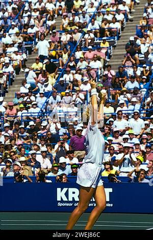 Monica Seles (USA) partecipa agli US Open Tennis 1991. Foto Stock