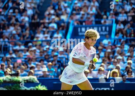 Monica Seles (USA) partecipa agli US Open Tennis 1991. Foto Stock