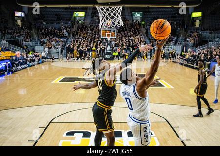 Boone, NC, USA. 25 gennaio 2024. Partita di pallacanestro NCAA presso l'Holmes Center di Boone, North Carolina. (Scott Kinser/CSM). Credito: csm/Alamy Live News Foto Stock