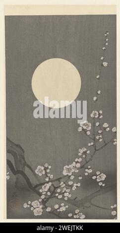 Fioritura di prugne a Full Moon, 1900 - 1936 stampe di colore legno tagliato a luna piena Foto Stock