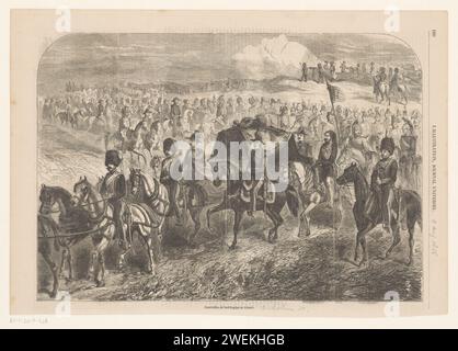 Processione funebre per Lord Raglan, 1855, Thomas Henry Nicholson, 1855 stampa Punteggio funebre per Lord Raglan (Fitzroy James Henry Somerset, i barone Raglan), morto a De Krim il 28 giugno 1855. Più tardi sepolto a Badminton in Inghilterra. Cortege di carta, crema funerale per processione Foto Stock