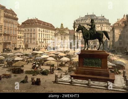 Mercato nella città di Vienna, Austria, CA. 1890-1900 Foto Stock