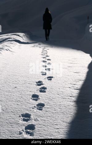 Wandern in einer Winterlandschaft im Naturpark Beverin, Graubünden, Schweiz *** escursioni in un paesaggio invernale nel Parco naturale di Beverin, Graubünden, Svizzera Foto Stock