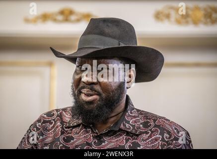 Juba, Sud Sudan. 26 gennaio 2024. Salva Kiir Mayardit, presidente del Sudan del Sud. Crediti: Michael Kappeler/dpa/Alamy Live News Foto Stock