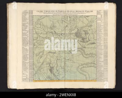 Terza parte di una serie di sei parti di carte del cielo stellato alla fine dell'anno 1730, Anonimo, dopo Johann Gabriel Doppelmoyr, 1742 stampe numerate in alto a destra: 22. zodiaco per incisione/incisione su carta; i dodici segni zodiacali insieme. mappa stellare, mappa stellare Foto Stock