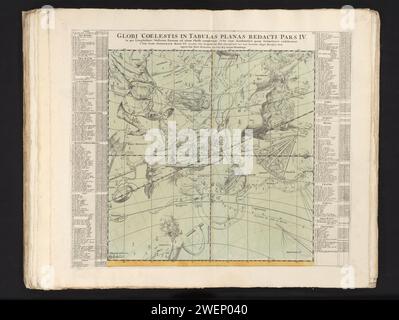 Quarto di una serie di sei parti di carte del cielo stellato alla fine dell'anno 1730, Anonimo, dopo Johann Gabriel Doppelmoyr, 1742 stampe numerate in alto a destra: 23. zodiaco per incisione/incisione su carta; i dodici segni zodiacali insieme. mappa stellare, mappa stellare Foto Stock