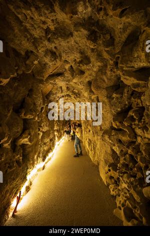Passerella tunnel dall'iniziazione pozzo a Quinta da Regaleira a Sintra, Portogallo. Foto Stock