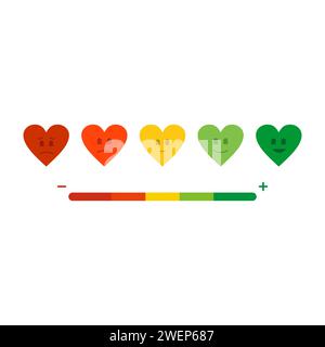 Sondaggio sulla soddisfazione del cliente emoticon cardiache Illustrazione Vettoriale
