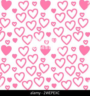 Illustrazione vettoriale su sfondo con motivo rosa disegnato a mano Illustrazione Vettoriale