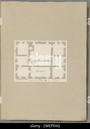 Mappa del seminterrato di Palazzo Carrega-Cataldi Genova, 1622 stampa questa stampa fa parte di un album. piano di incisione su carta  architettura. Hôtel, cioè piccolo palazzo in città - AA - architettura civica: All'interno del palazzo Carga-cotaldi Foto Stock