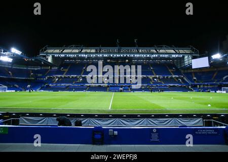 Londra, Regno Unito. 26 gennaio 2024. Una visione generale dello Stamford Bridge prima del calcio d'inizio durante la partita Chelsea FC vs Aston Villa FC Emirates fa Cup 4° turno a Stamford Bridge, Londra, Inghilterra, Regno Unito il 26 gennaio 2024 Credit: Every Second Media/Alamy Live News Foto Stock