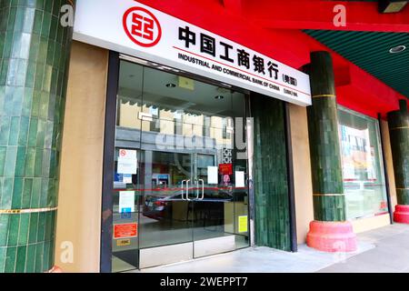 San Francisco, California: Industrial and Commercial Bank of China situata a Chinatown, quartiere etnico cinese nel centro di San Francisco Foto Stock