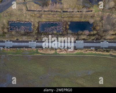 Vista aerea del viadotto di Bennerley vicino ad Awsworth, Nottinghamshire, Regno Unito Foto Stock