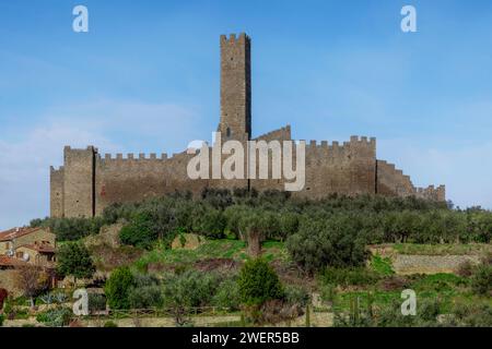 Castello di Montecchio Vesponi vicino ad Arezzo in Toscana, Italia Foto Stock