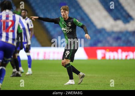 Sheffield, Regno Unito. 26 gennaio 2024. Coventry City Victor Torp (29) gesti durante lo Sheffield Wednesday FC vs Coventry City FC Emirates fa Cup 4 ° round match presso Hillsborough Stadium, Sheffield, Inghilterra, Regno Unito il 26 gennaio 2024 Credit: Every Second Media/Alamy Live News Foto Stock