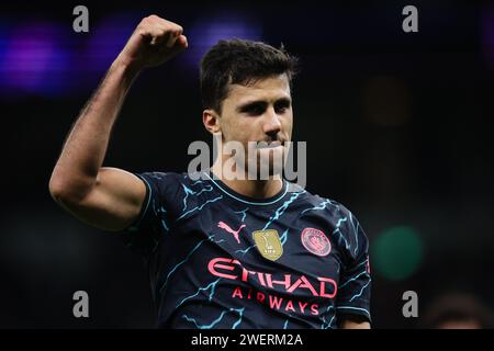 LONDRA, Regno Unito - 26 gennaio 2024: Il Rodrigo di Manchester City festeggia dopo il quarto turno di fa Cup tra il Tottenham Hotspur FC e il Manchester City FC al Tottenham Hotspur Stadium (Credit: Craig Mercer/ Alamy Live News) Foto Stock