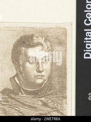 Busto ritratto di Ernst Willem Jan Bagelaar, Ernst Willem Jan Bagelaar, dopo Jan Willem Pieneman, incisione su carta stampata 1798 - 1837 Foto Stock