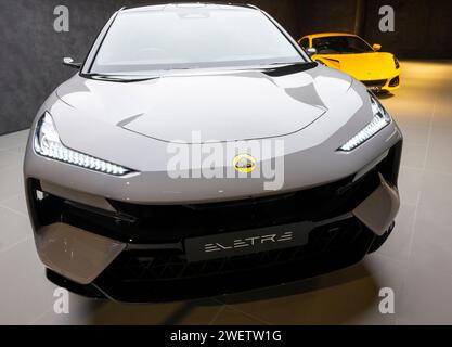 Nuovo costruttore di auto elettriche Lotus, Hong Kong, Cina. Foto Stock