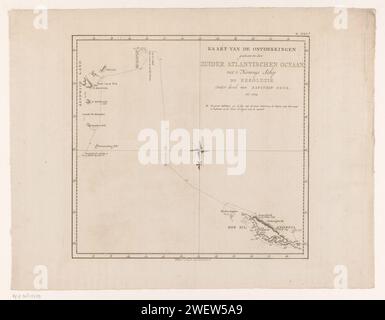 Mappa della Georgia del Sud e delle isole sandwich meridionali, Anonimo, 1800 stampato numerato in alto a destra: 25. mappe di incisione su carta, atlanti. isole della Georgia del Sud e isole sandwich meridionali Foto Stock