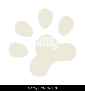 Impronta di un'impronta di cane o gatto. Una semplice illustrazione vettoriale piatta isolata su uno sfondo bianco Illustrazione Vettoriale