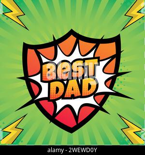 Stile pop art Super Papà Day Illustrazione Vettoriale