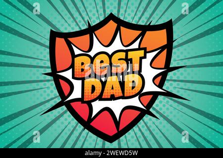 Stile pop art Super Papà Day Illustrazione Vettoriale