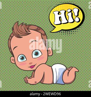 immagine vettoriale in stile baby pop art Illustrazione Vettoriale