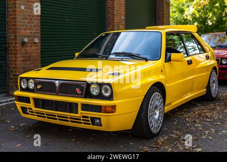 Lancia Delta HF integrale 'evoluzione' in mostra al Bicester Heritage Scramble l'8 ottobre 2023. Foto Stock