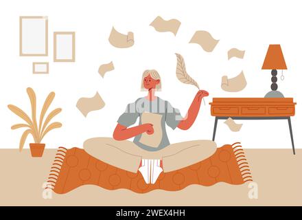 I freelance professionisti scrivono contenuti, scrittori e giornalisti Illustrazione Vettoriale