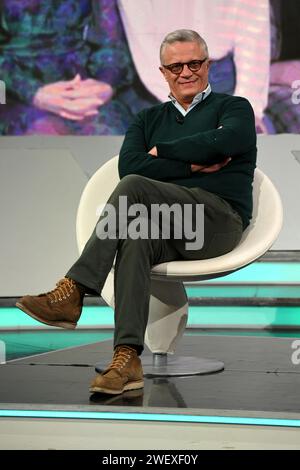 Milano, Italia. 27 gennaio 2024. Milano, trasmissione TV "TV Talk" - Rai 3 - Luca Dondoni credito: Agenzia fotografica indipendente/Alamy Live News Foto Stock