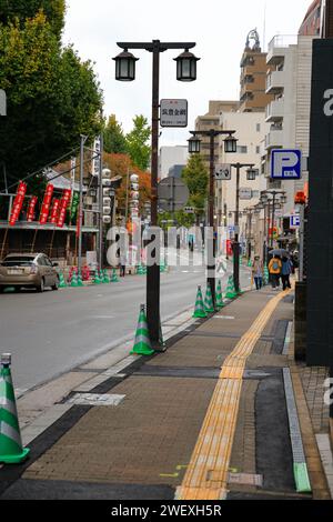 Passerelle suburbane in Giappone, piccola città che vive a Fukuoka. Foto Stock