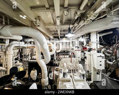 Sala macchine, yacht di sua Maestà Britannia Foto Stock