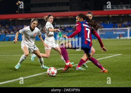 Sara Doorsoun (Eintracht Francoforte, 23), Barbara Dunst (Eintracht Francoforte, 28); UEFA Women ens Championsleague - partita FC Barcelona contro Eintracht F. Foto Stock